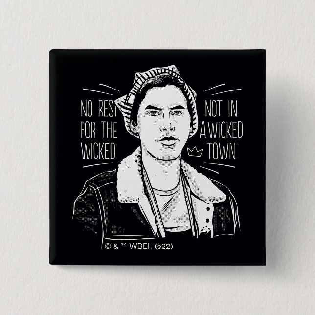 Badge Carré 5 Cm Pas De Repos Pour Les Méchants (Devant)