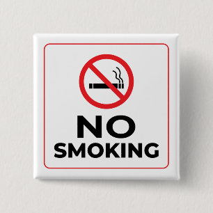 Badge Carré 5 Cm Pas de signe anti-tabac
