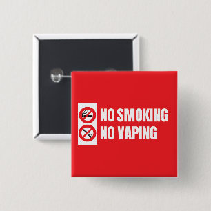 Badge Carré 5 Cm Pas de tabagisme Pas de Vapin