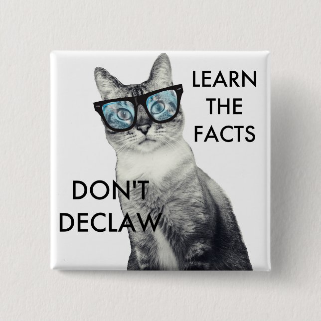 Badge Carré 5 Cm Pas declaw (Devant)