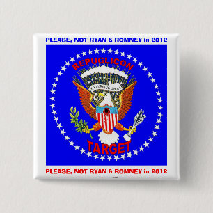 Badge Carré 5 Cm PAS RYAN et ROMNEY - bouton