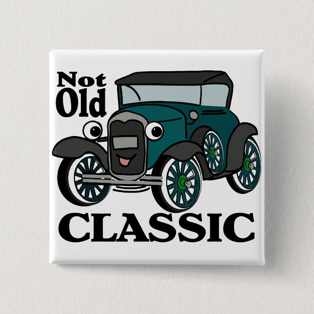 Badge Carré 5 Cm Pas Vieille Voiture Classique / Antique (Devant)