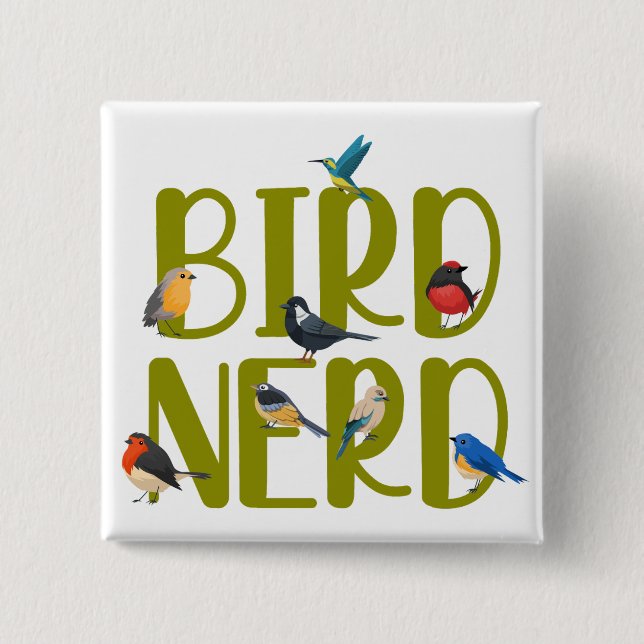 Badge Carré 5 Cm Passionné d'oiseaux Observation d'oiseaux (Devant)