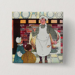 Badge Carré 5 Cm Pat-a-cake, pat-a-cake, l'homme de Baker