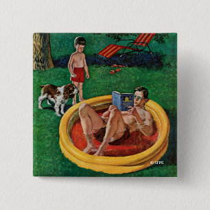 Badge Carré 5 Cm Patauger la piscine