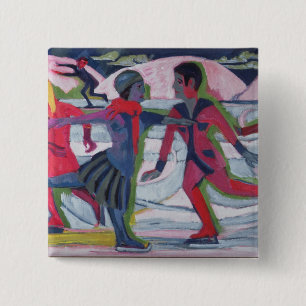 Badge Carré 5 Cm Patineurs de glace