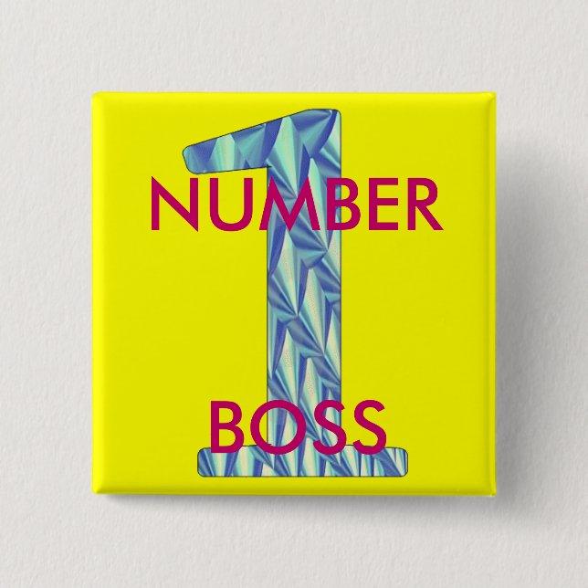 Badge Carré 5 Cm Patron-Pin du numéro 1 (Devant)