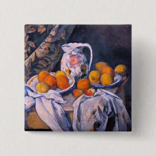 Badge Carré 5 Cm Paul Cezanne - Nature morte avec rideau