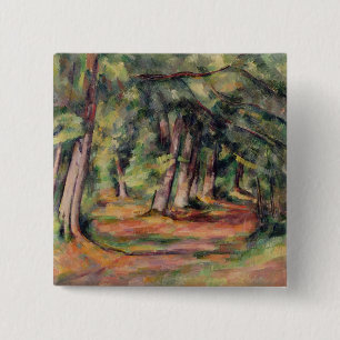 Badge Carré 5 Cm Paul Cezanne Sous-bois 1890-94