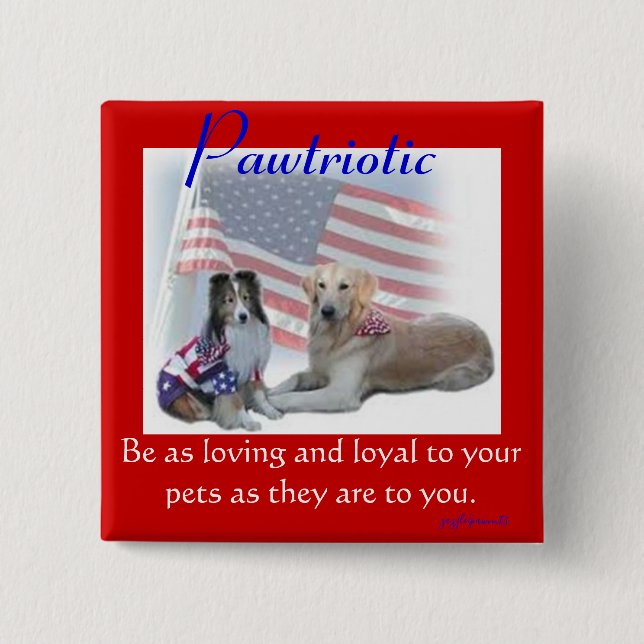 Badge Carré 5 Cm Pawtriotique (Devant)
