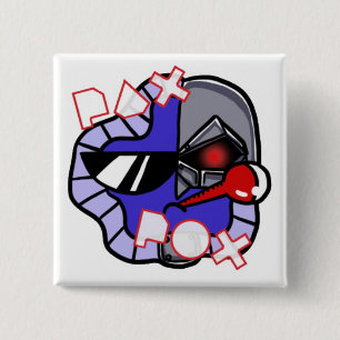 Badge Carré 5 Cm Pax Pox Cyborg