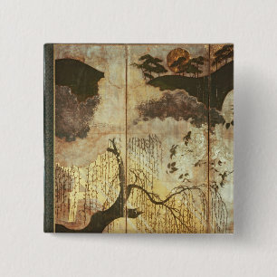 Badge Carré 5 Cm Paysage ensoleillé