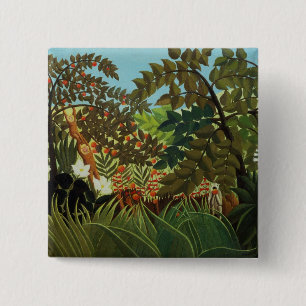 Badge Carré 5 Cm Paysage exotique