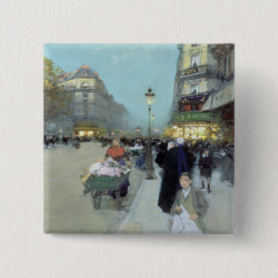 Badge Carré 5 Cm Paysage urbain