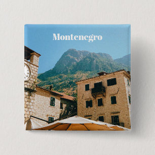 Badge Carré 5 Cm Paysage urbain du Monténégro