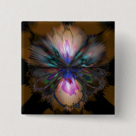 Badge Carré 5 Cm Peacock Iris