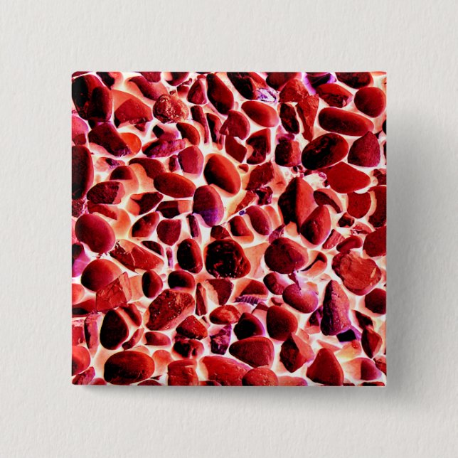 BADGE CARRÉ 5 CM PEBLES DE PLAGE (Devant)