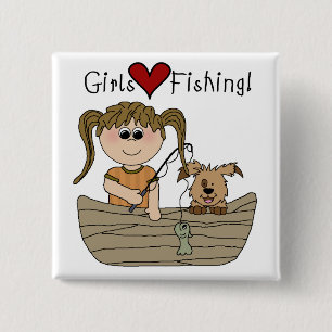 Badge Carré 5 Cm Pêche d'amour de filles