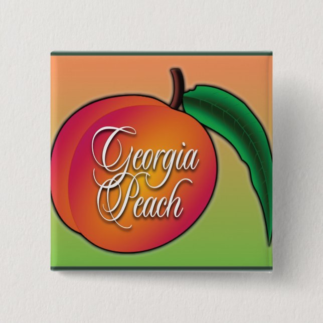 Badge Carré 5 Cm Pêche de la Géorgie (Devant)