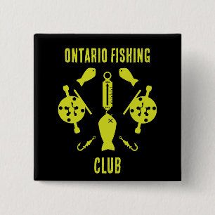 Badge Carré 5 Cm Pêche Saumon canadienne