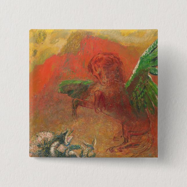 Badge Carré 5 Cm Pegasus triomphant (Devant)