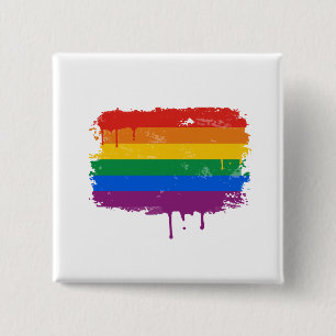 Badge Carré 5 Cm Peinture d'arc-en-ciel