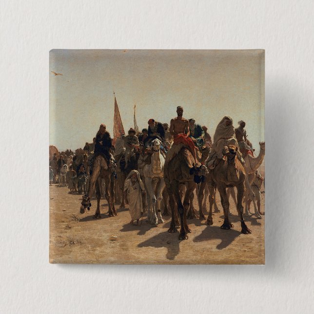 Badge Carré 5 Cm Pèlerins allant à Mecque, 1861 (Devant)
