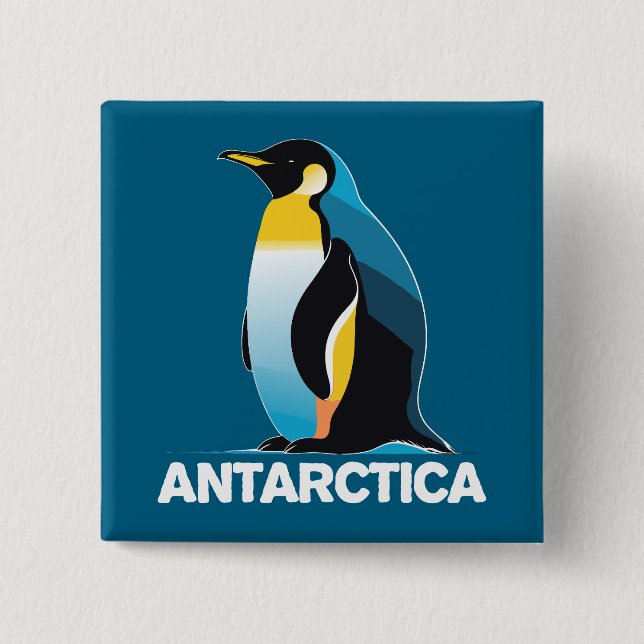 Badge Carré 5 Cm Penguin de l'Antarctique (Devant)