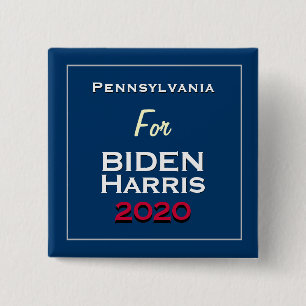 Badge Carré 5 Cm Pennsylvanie pour BIDEN HARRIS 2020 Carré
