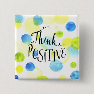 Badge Carré 5 Cm Penser positif