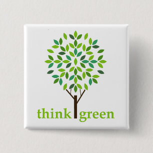 Badge Carré 5 Cm Pensez le bouton vert