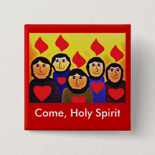 BADGE CARRÉ 5 CM PENTECOST