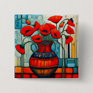 Badge Carré 5 Cm Pépites dans le vase