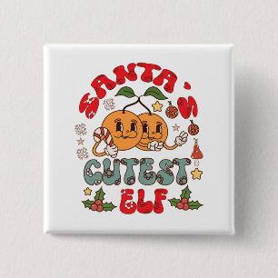 Badge Carré 5 Cm Père Noël Cutest Elf Sublimation-80881