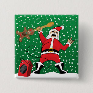 Badge Carré 5 Cm Père Noël en métal lourd