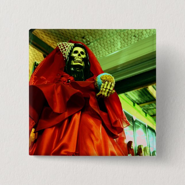 Badge Carré 5 Cm Père Noël Muerte (Devant)