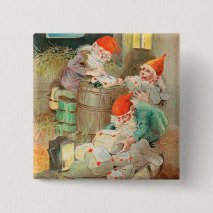Badge Carré 5 Cm Père Noël suédoise de Noël (par Jenny Nyström)
