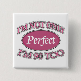 Badge Carré 5 Cm Perfectionnez 90 ans
