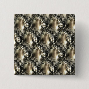 Badge Carré 5 Cm Perles dorées