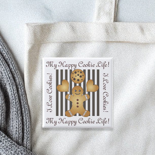Badge Carré 5 Cm Personalized Cute Gingerbread Man Cookie