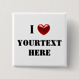 Badge Carré 5 Cm Personnalisable dans le coeur