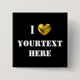 Badge Carré 5 Cm Personnalisable en noir d'amour