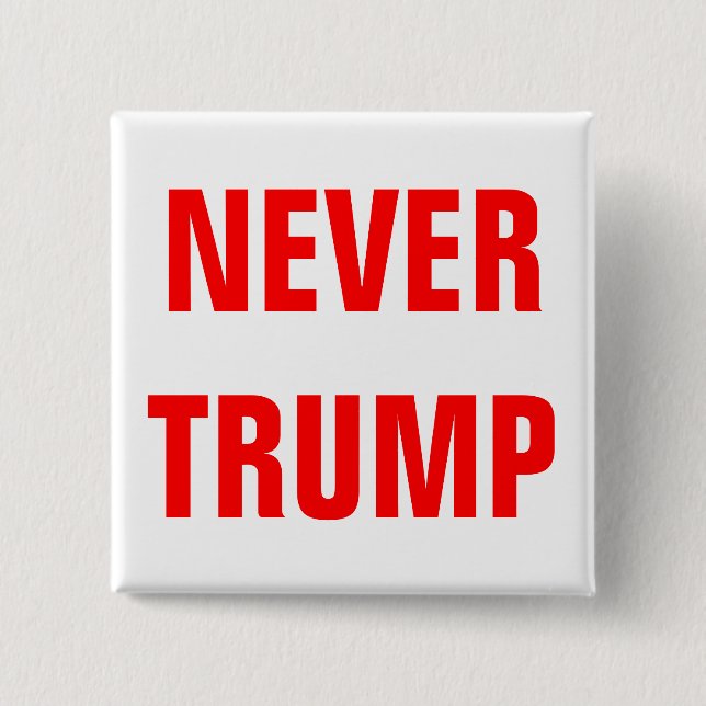 Badge Carré 5 Cm Personnalisable JAMAIS TRUMP Pour Président 2016 (Devant)