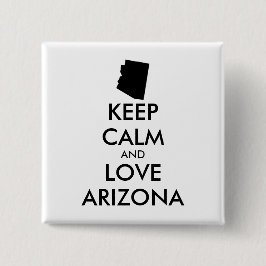 Badge Carré 5 Cm Personnalisable KEEP CALM et LOVE ARIZONA