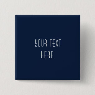 Badge Carré 5 Cm Personnalisé Ajouter Votre Texte Marine Bleu Blanc