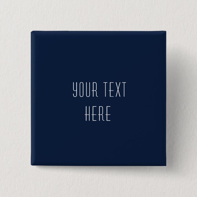 Badge Carré 5 Cm Personnalisé Ajouter Votre Texte Marine Bleu Blanc (Devant)