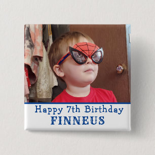 Badge Carré 5 Cm Personnalisé Joyeux Anniversaire Nom et âge