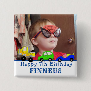 Badge Carré 5 Cm Personnalisé Joyeux Anniversaire Nom et âge