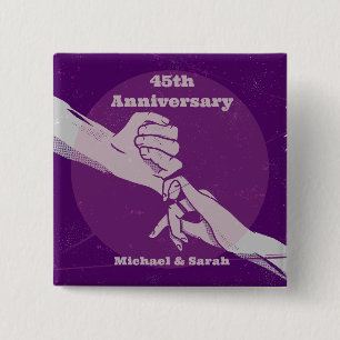 Badge Carré 5 Cm Personnaliser anniversaire couple romantique main