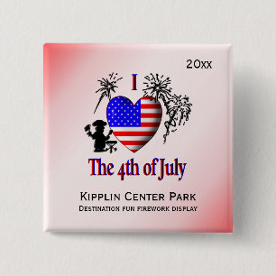 Badge Carré 5 Cm Personnaliser les épingles d'entreprise 4 juillet